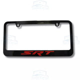 Dodge SRT Engraved Red Logo Black Zinc License Plate Frame Official Licensed