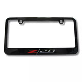 Chevrolet Camaro Z28 Engraved Logo Black License Plate Frame Official Licensed