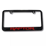 Ford Raptor Engraved Logo Black Zinc Metal License Plate Frame Official Licensed