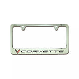 Chevrolet Corvette C8 Logo Chrome Brass License Plate Frame Official Licensed