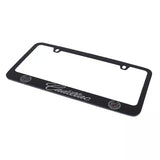 Cadillac Emblem Dual Logo Black Zinc Metal License Plate Frame Official Licensed