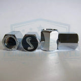 4pcs Ford Mustang Cobra Logo ABS Chrome Tire Stem Valve Caps Official Licensed