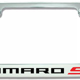 Chevrolet Camaro Red SS Logo Chrome Brass License Plate Frame Official Licensed