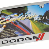 Dodge New Emblem Logo Chrome Solid Brass License Plate Frame Official Licensed