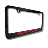Ford Raptor Engraved Logo Black Zinc Metal License Plate Frame Official Licensed