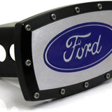 Ford Emblem Engraved Logo Black Billet Trailer Tow Hitch Cover Official Licensed