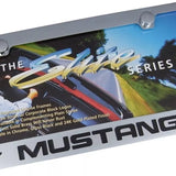 Ford Mustang Dual Logo Chrome Solid Brass License Plate Frame Official Licensed
