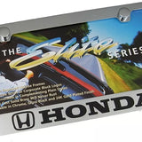 Honda Emblem Logo Chrome Solid Brass License Plate Frame Official Licensed