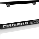 Chevrolet Camaro SS Logo Black Zinc Metal License Plate Frame Official Licensed