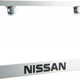 Nissan Engraved Logo Chrome Zinc Metal License Plate Frame Official Licensed