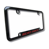 Dodge Scat Pack Red Logo Black Zinc Metal License Plate Frame Official Licensed