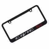 Honda Civic Si Logo Black Zinc Metal License Plate Frame Official Licensed