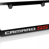 Chevrolet Camaro SS Logo Black Zinc Metal License Plate Frame Official Licensed
