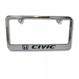Honda Civic Logo Chrome Zinc Metal License Plate Frame Official Licensed