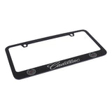 Cadillac Emblem Dual Logo Black Zinc Metal License Plate Frame Official Licensed