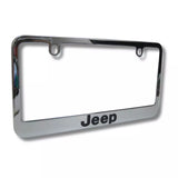 Jeep Engraved Logo Chrome Zinc Metal License Plate Frame Official Licensed