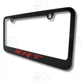Dodge SRT Engraved Red Logo Black Zinc License Plate Frame Official Licensed