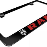 Dodge RAM Logo Black Zinc Metal License Plate Frame Official Licensed