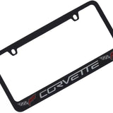 Chevrolet Corvette C6 Dual Logo Black License Plate Frame Official Licensed