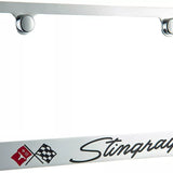 Corvette Stingray Logo Chrome Zinc Metal License Plate Frame Official Licensed
