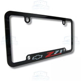 Chevrolet Z71 Engraved Logo Black Zinc License Plate Frame Official Licensed