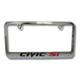 Honda Civic Si Logo Chrome Zinc Metal License Plate Frame Official Licensed