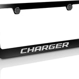 Dodge Charger Logo Black Zinc Metal License Plate Frame Official Licensed