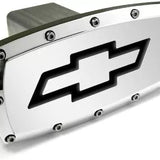 Tow Hitch Cover Plug for Chevrolet Bowtie - Polished Chrome - 2-inch Billet