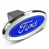 Ford Engraved Emblem Oval Chrome Aluminum Tow Hitch Cover Official Licensed