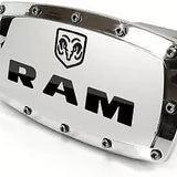 Tow Hitch Cover Plug for RAM - Polished Chrome - 2-inch Billet