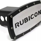 Jeep Rubicon Engraved Emblem Black Aluminum Tow Hitch Cover Official Licensed