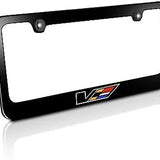 Cadillac V Series Logo Black Zinc Metal License Plate Frame Official Licensed