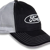 Ford Embroidered Logo Trucker Hat Car Auto Racing Cap Black White Mesh Back