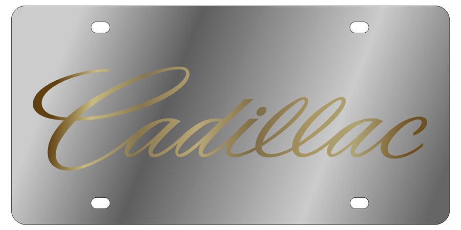 Cadillac - Stainless Steel License Plate - Cadillac Script