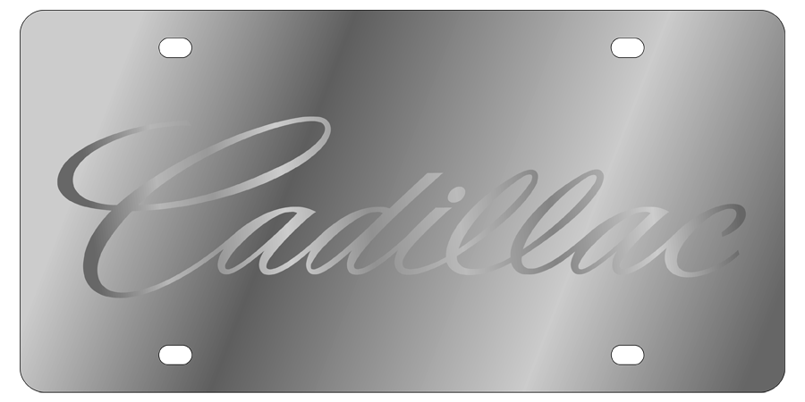 Cadillac - Stainless Steel License Plate - Cadillac Script