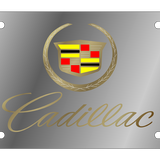 Cadillac - Stainless Steel License Plate - Cadillac Logo with Script