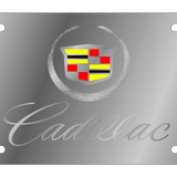 Cadillac - Stainless Steel License Plate - Cadillac Logo with Script