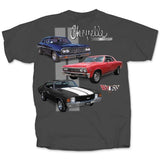 Vintage Car Auto Chevelle by Chevrolet Cotton Preshrunk T-Shirt Charcoal Gray