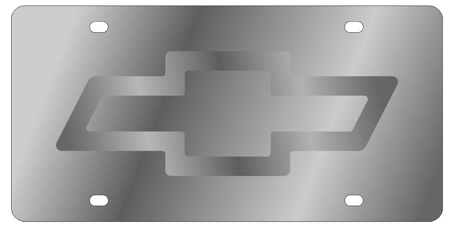 Chevrolet - Stainless Steel License Plate - Bowtie Logo