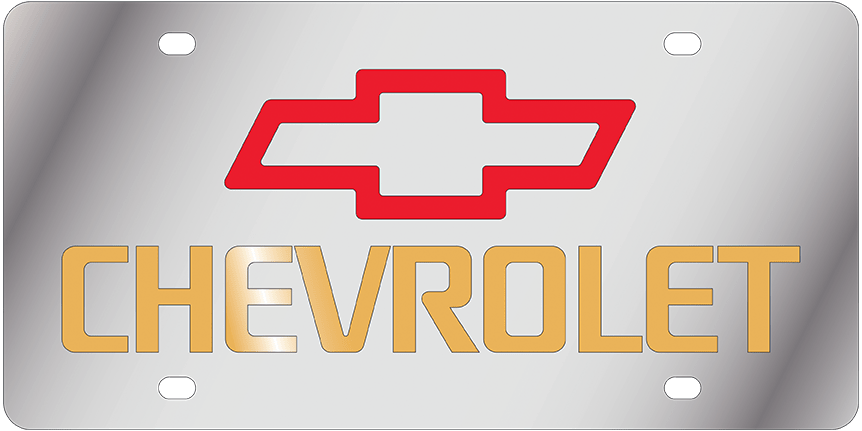 Chevrolet - Stainless Steel License Plate - Bowtie with Word