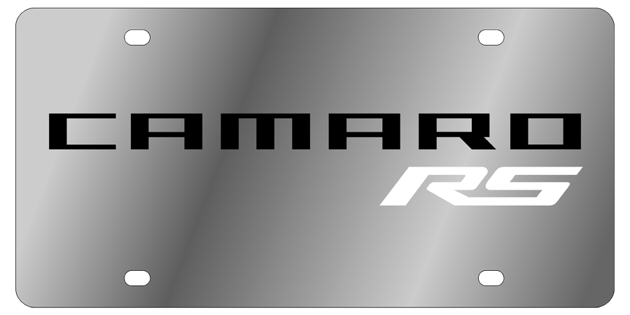 Chevrolet Camaro RS - Stainless Steel License Plate - RS Logo