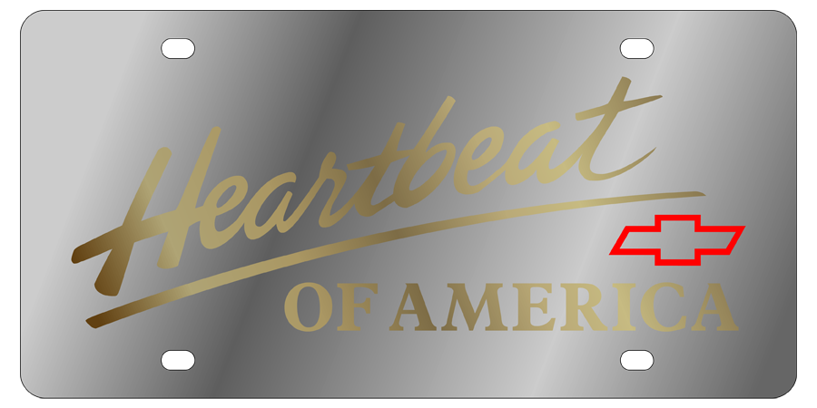 Chevrolet - Stainless Steel License Plate - Heartbeat of America Logo