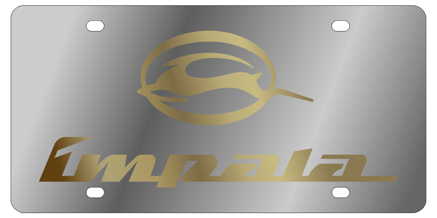 Chevrolet Impala - Stainless Steel License Plate - Impala Logo