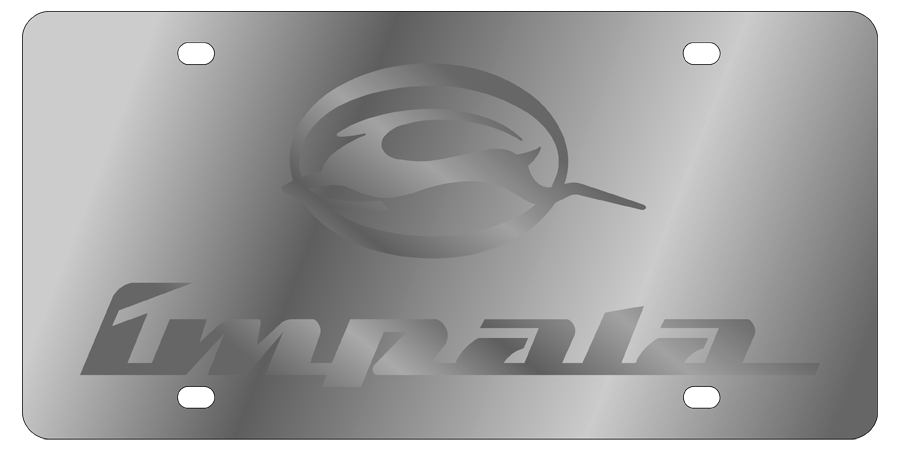 Chevrolet Impala - Stainless Steel License Plate - Impala Logo