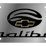 Chevrolet Malibu - Stainless Steel License Plate - Malibu Logo