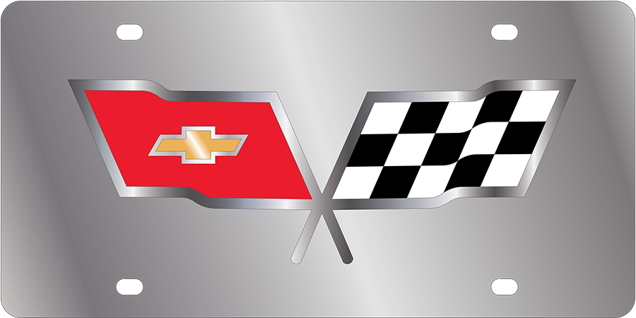 Chevrolet Corvette C3 - Stainless Steel License Plate - Corvette C3 Flags