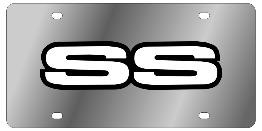 Chevrolet SS - Stainless Steel License Plate - SS Badge