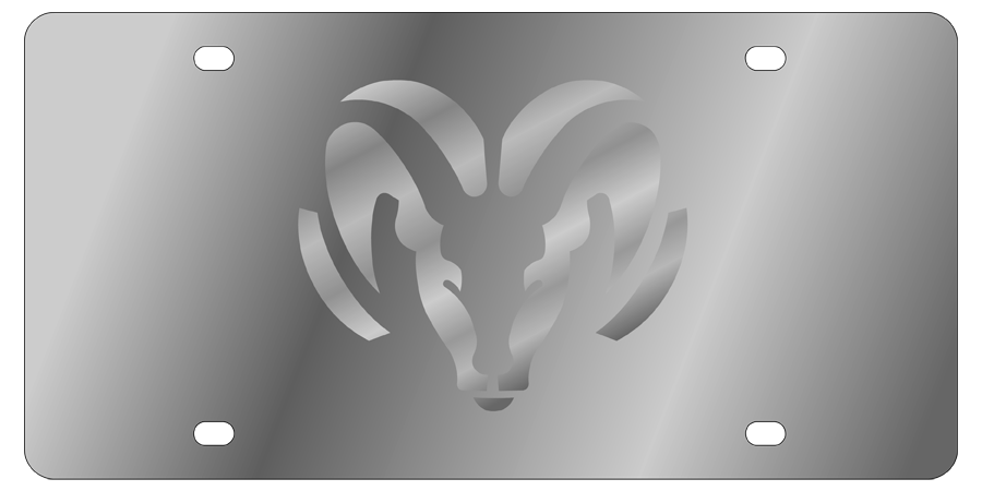 Dodge Ram - Stainless Steel License Plate - Ram Head
