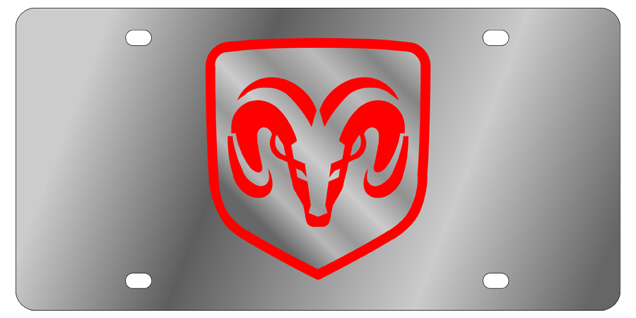 Dodge Ram - Stainless Steel License Plate - Ram Badge