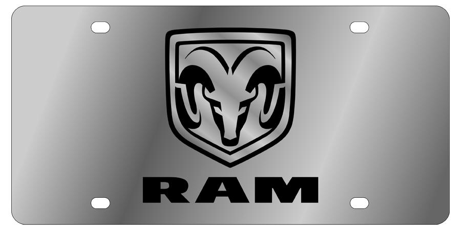 Dodge Ram - Stainless Steel License Plate - Ram Trucks Emblem